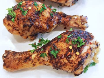 The chicken is served.