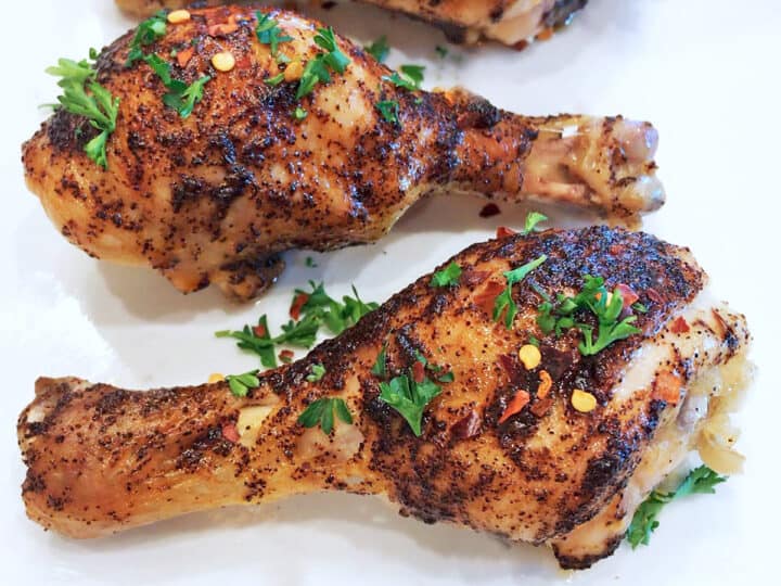 The chicken is served.