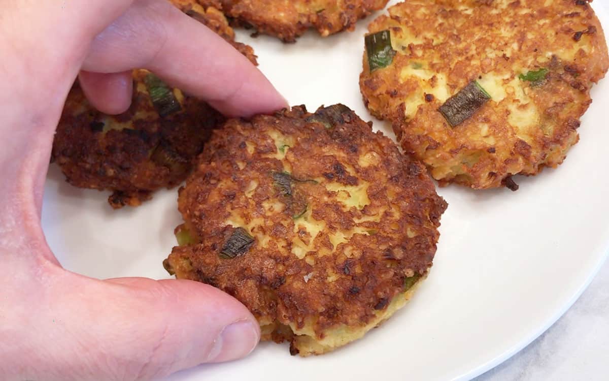 The fritters are served.