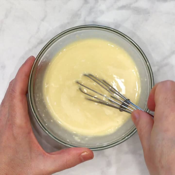 Mixing the ingredients.