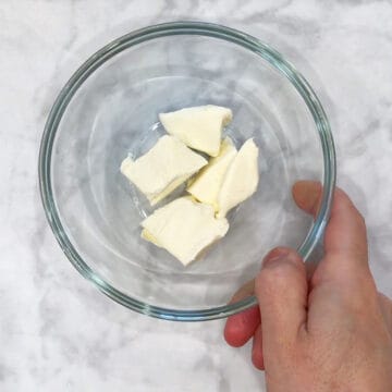 Softening the cream cheese.