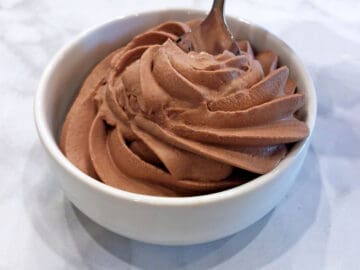 The whipped cream is served.