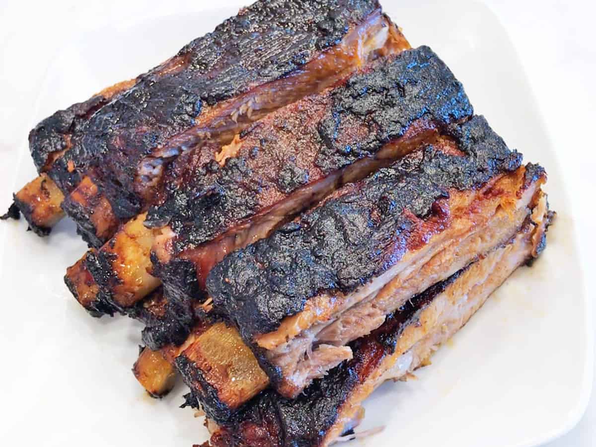 The ribs are served.