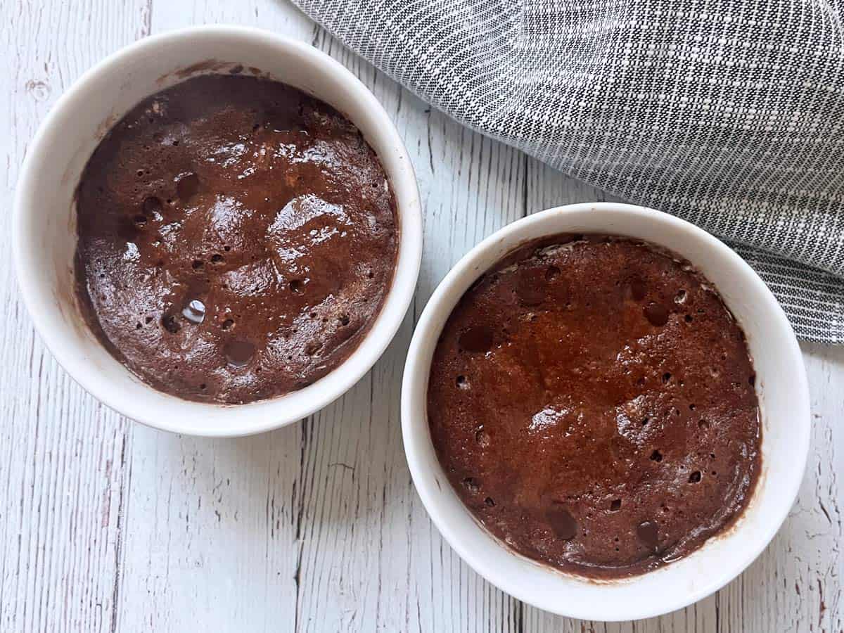 Two cakes are served.