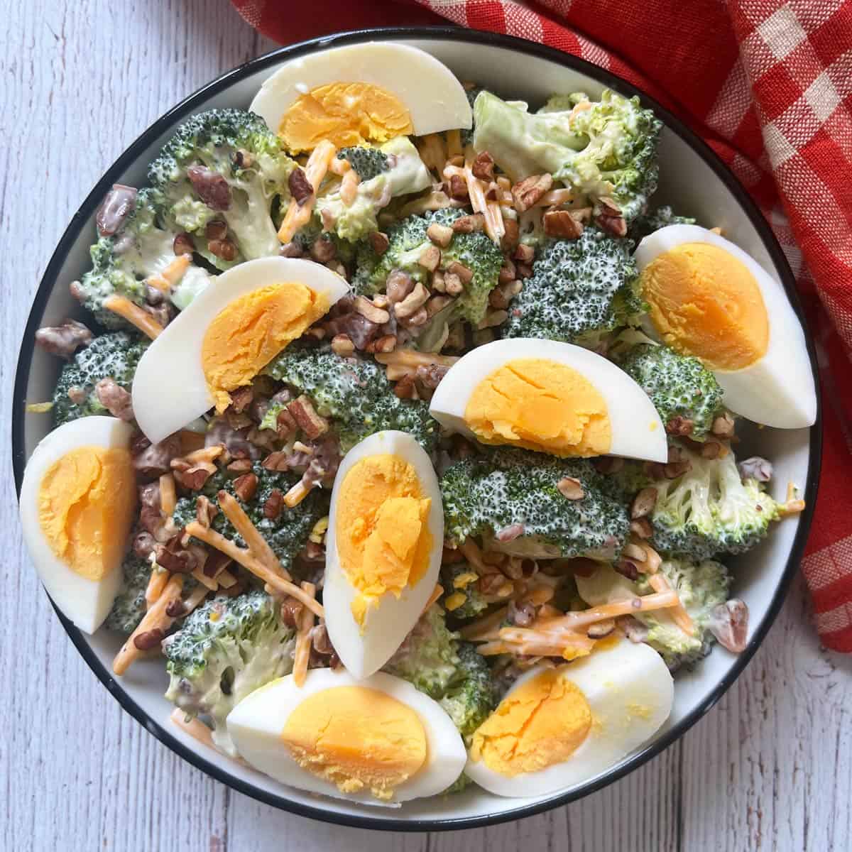 Eggs were added to the broccoli salad.