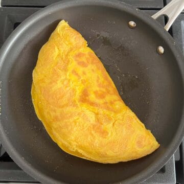 The omelette was folded.