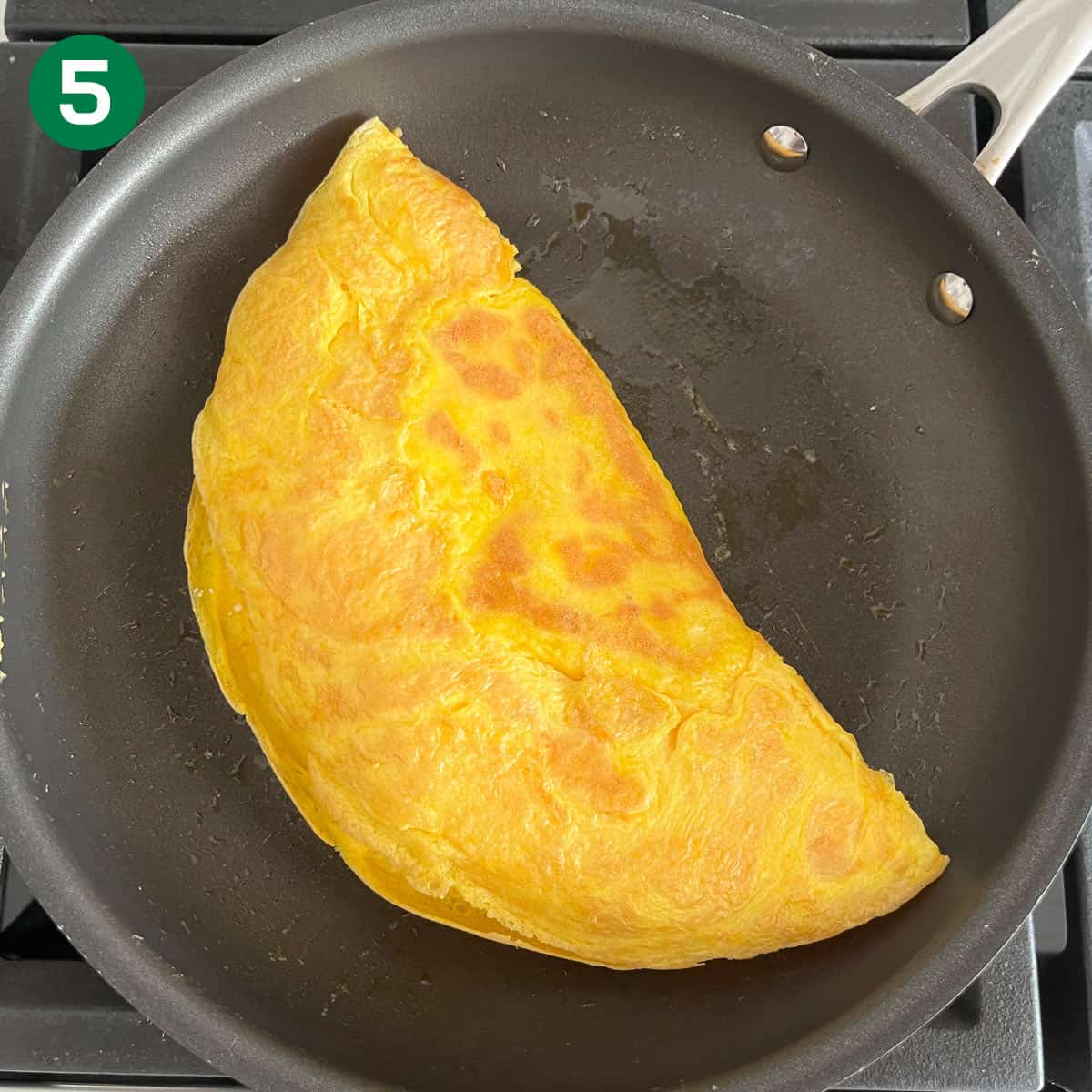 The omelette was folded.