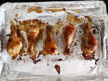 The chicken is ready in the pan.