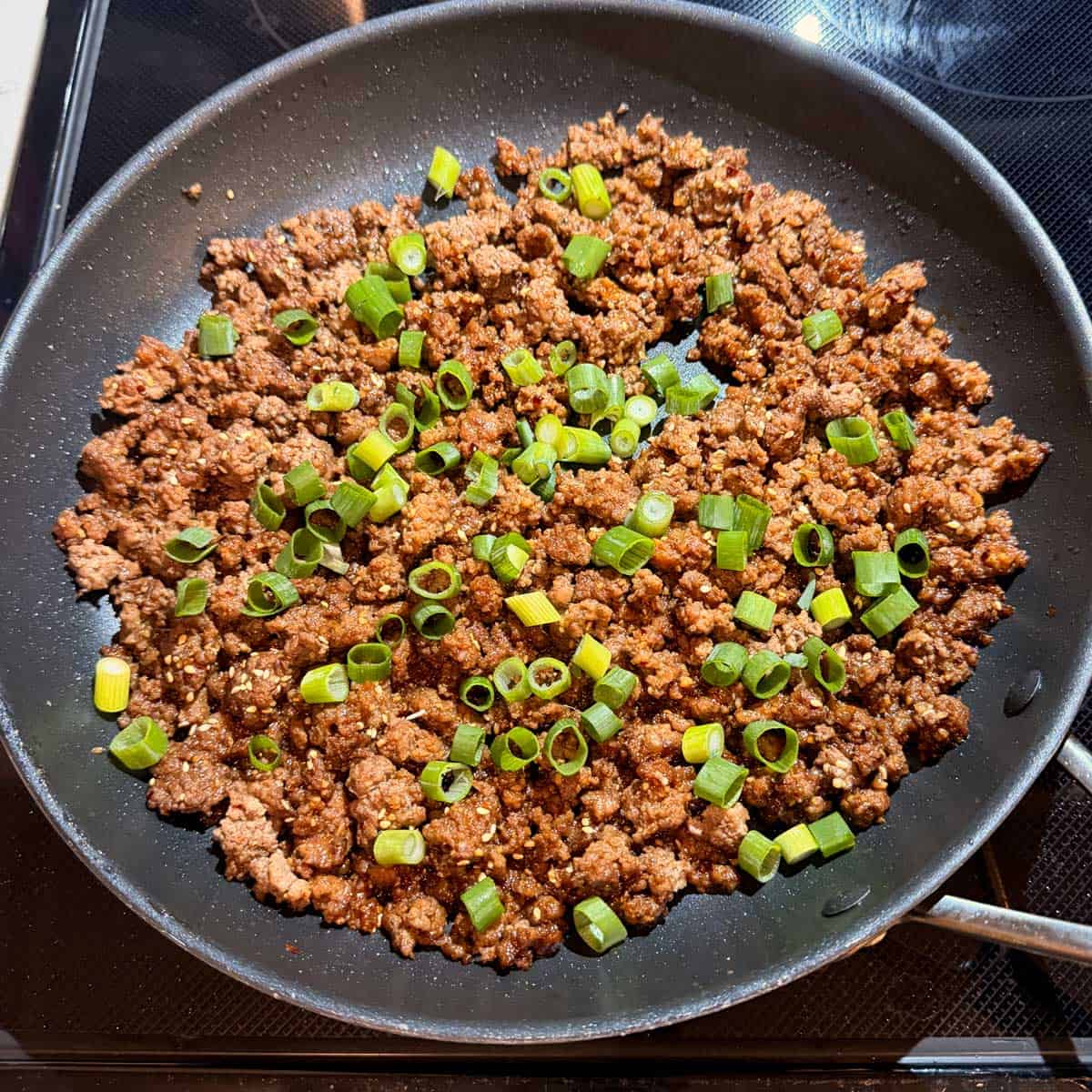 A reader photo of Korean ground beef in a skillet.