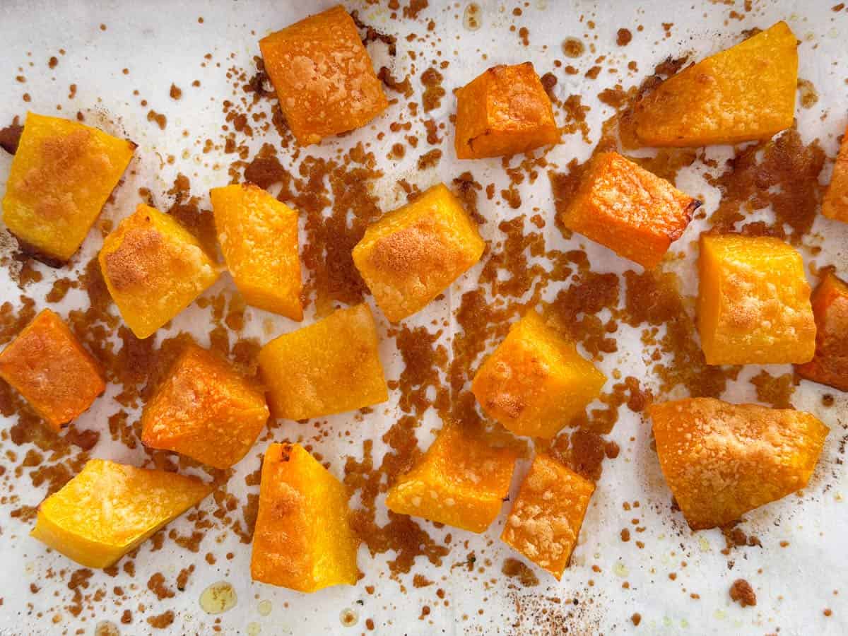 Parmesan-roasted butternut squash.