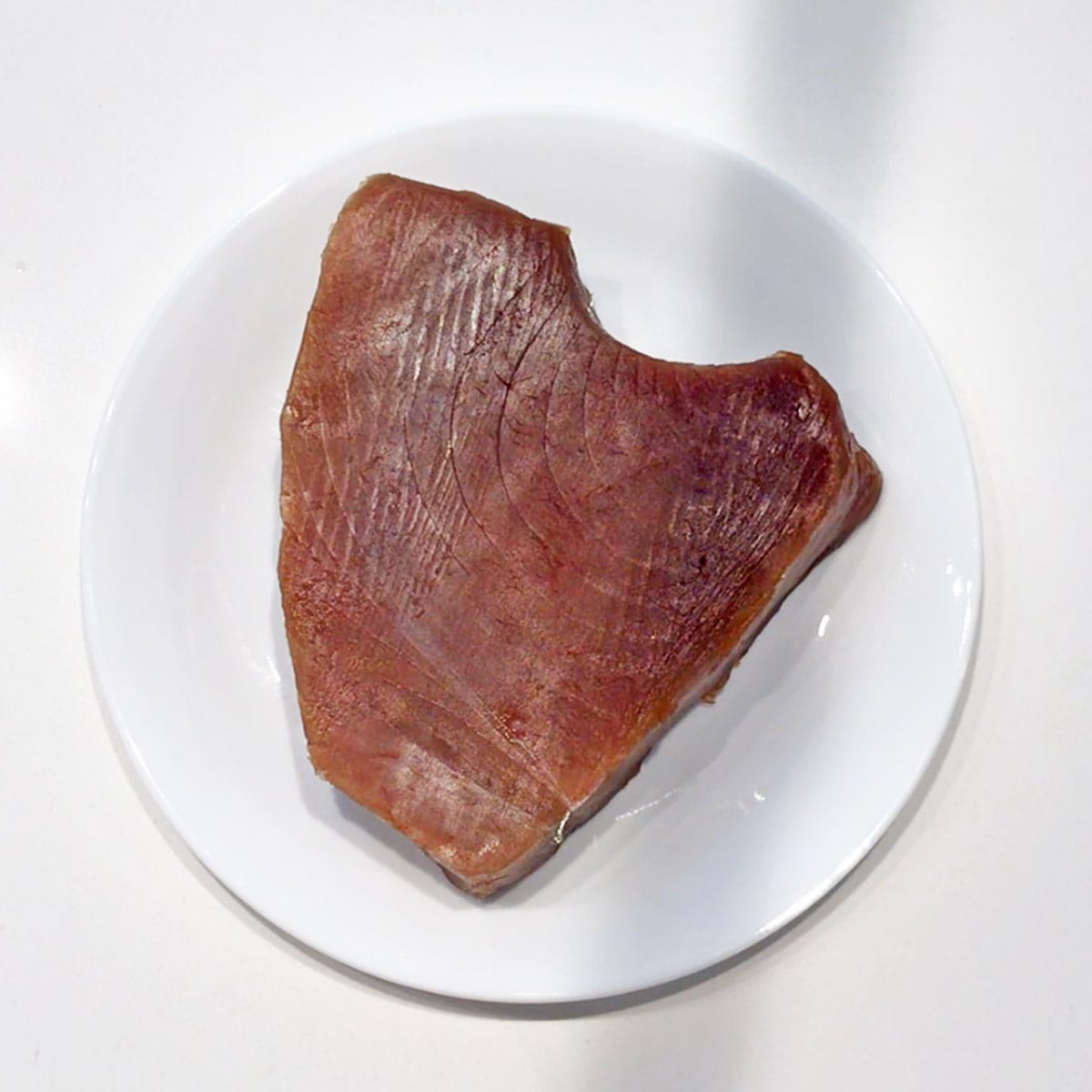 A large tuna steak from Wild Fork Foods.